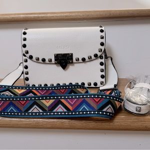 MERSI Studded Crossbody Bag, Includes Two Straps